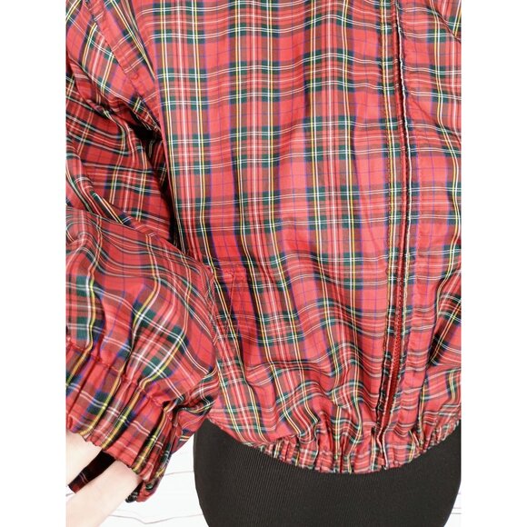 VTG Tommy Hilfiger Red Plaid Golf Lightweight Windbreaker Jacket Small - Picture 5 of 10